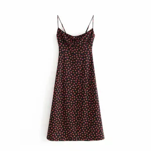 Floral Bohemian Empire Waist Long Dress with Spaghetti Straps